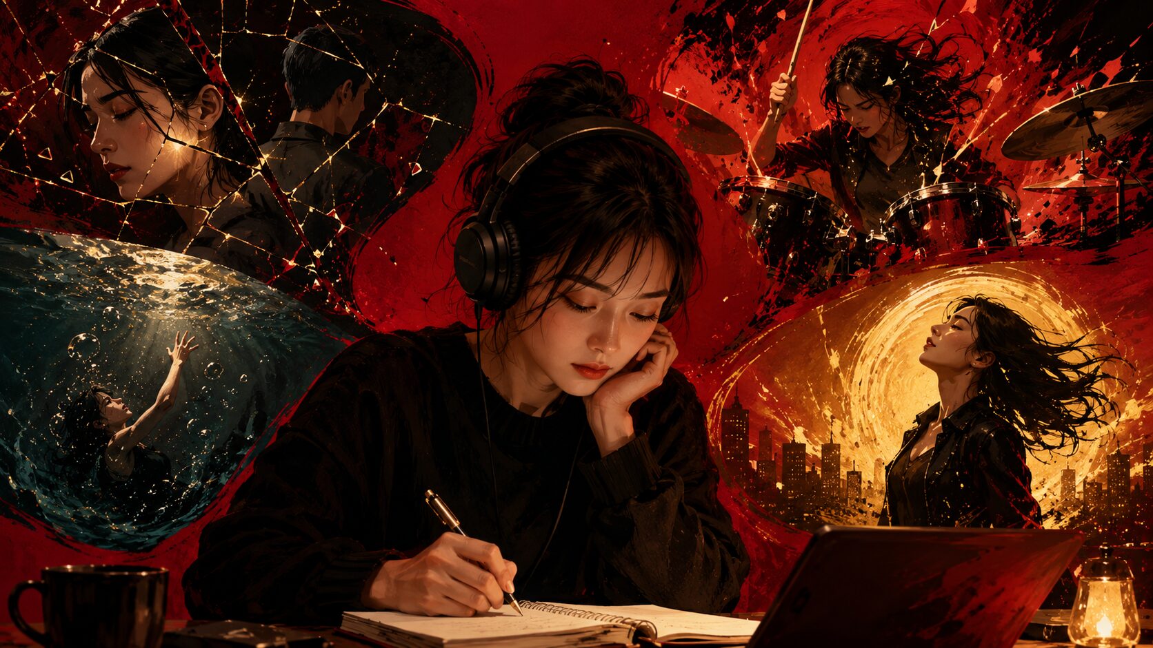Rolling in the Deepで英語を学ぶイラスト