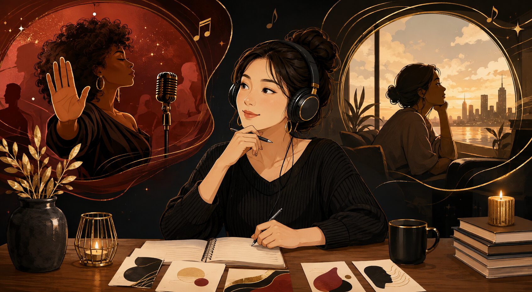 ビヨンセの歌詞で英語を学ぶイラスト
