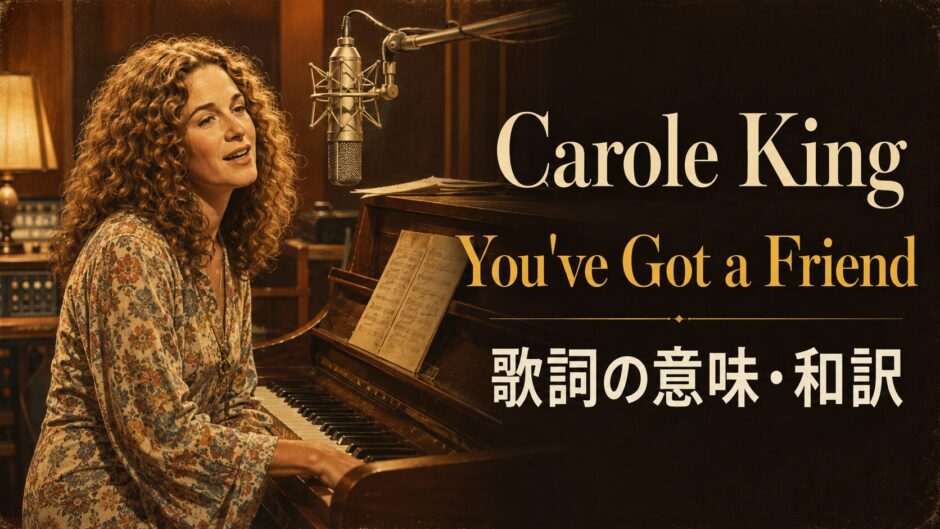 ピアノを弾くキャロル・キングをイメージしたYou've Got a Friend歌詞解説のアイキャッチ