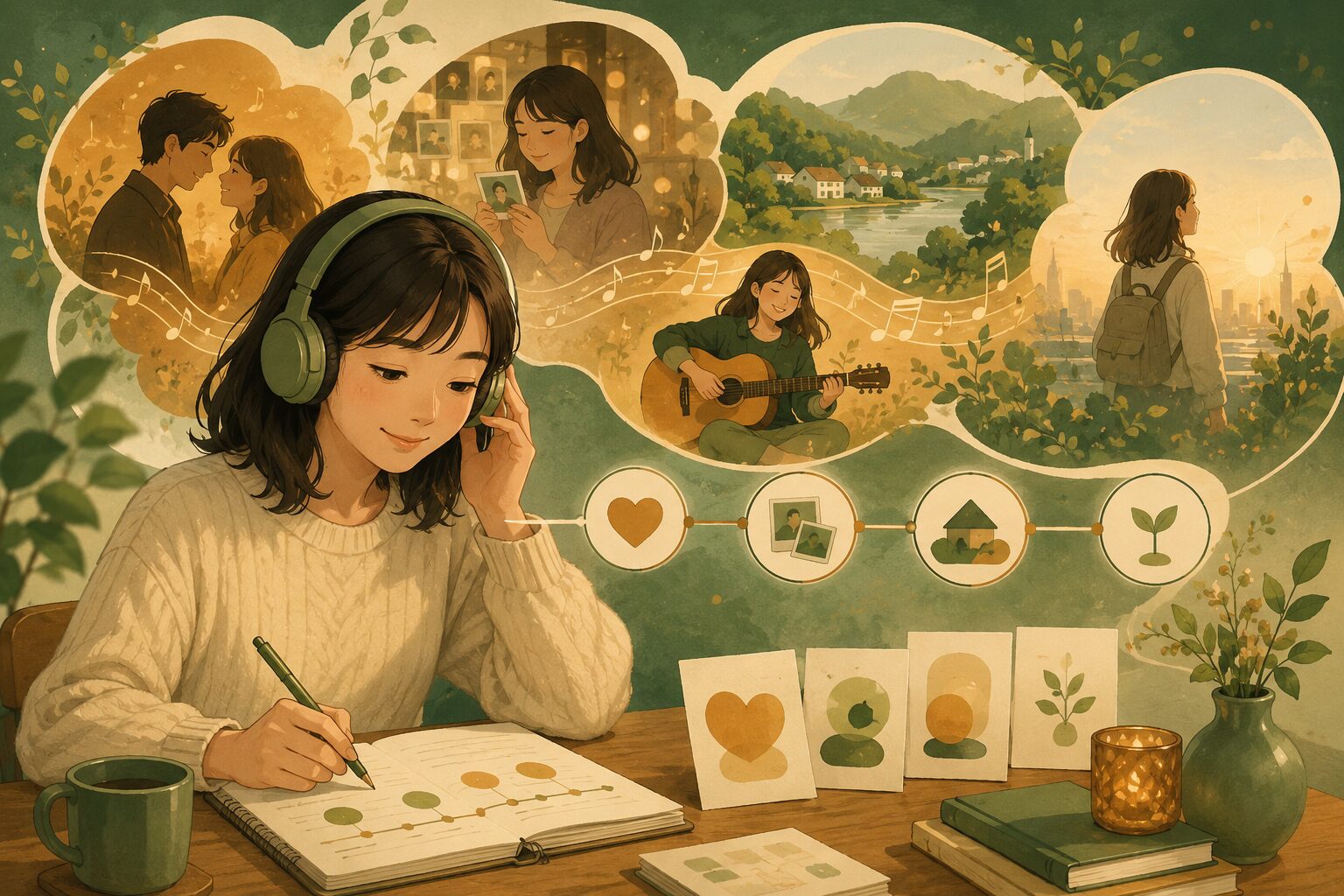エド・シーランの歌詞で英語を学ぶイラスト