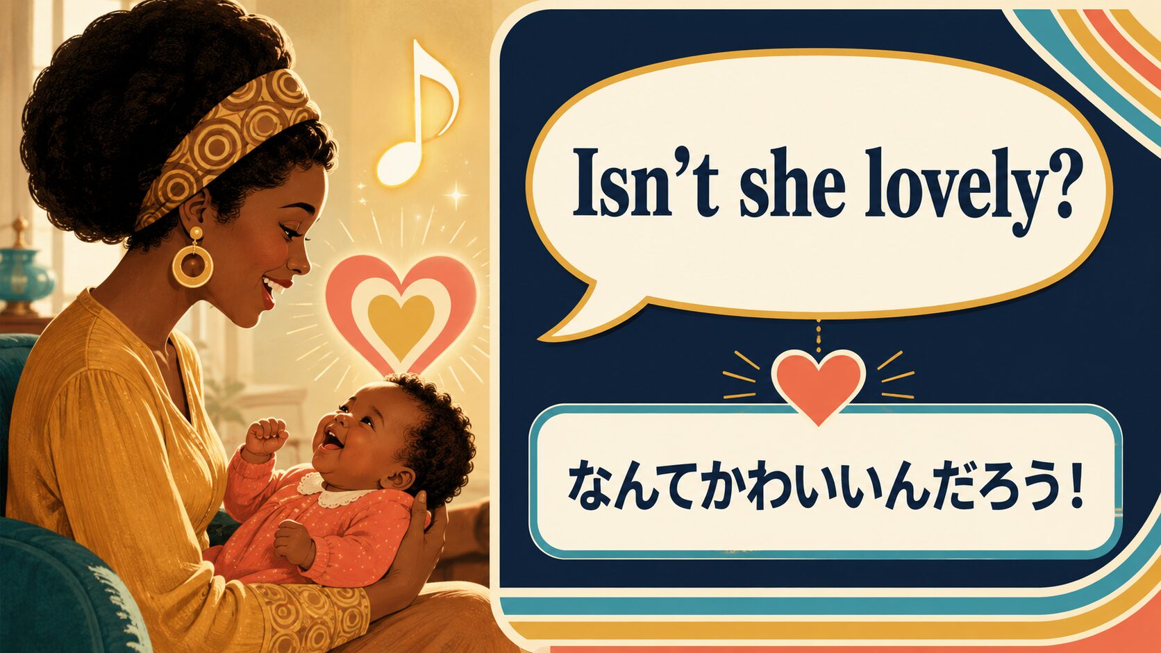 Isn’t she lovely?はなんてかわいいんだろうという感動を表す英語