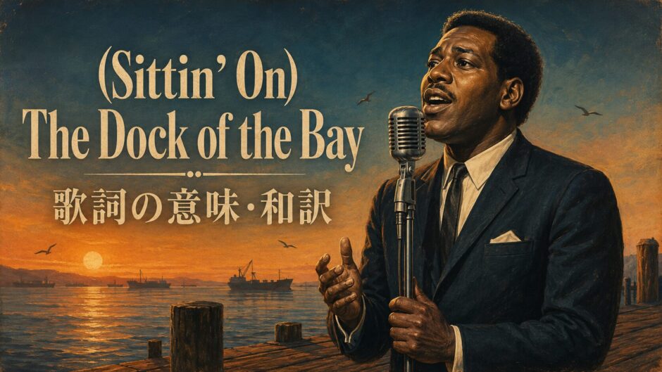 夕暮れの湾を背景に歌うオーティス・レディングとDock of the Bay 歌詞の意味・和訳の文字