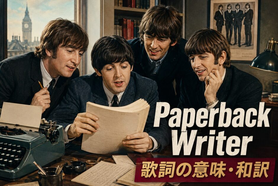 ビートルズ「Paperback Writer」歌詞の意味・和訳を解説するアイキャッチ