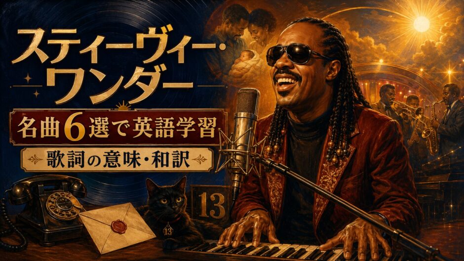 スティーヴィー・ワンダーの名曲6選で歌詞の意味と英語を学ぶ親記事アイキャッチ