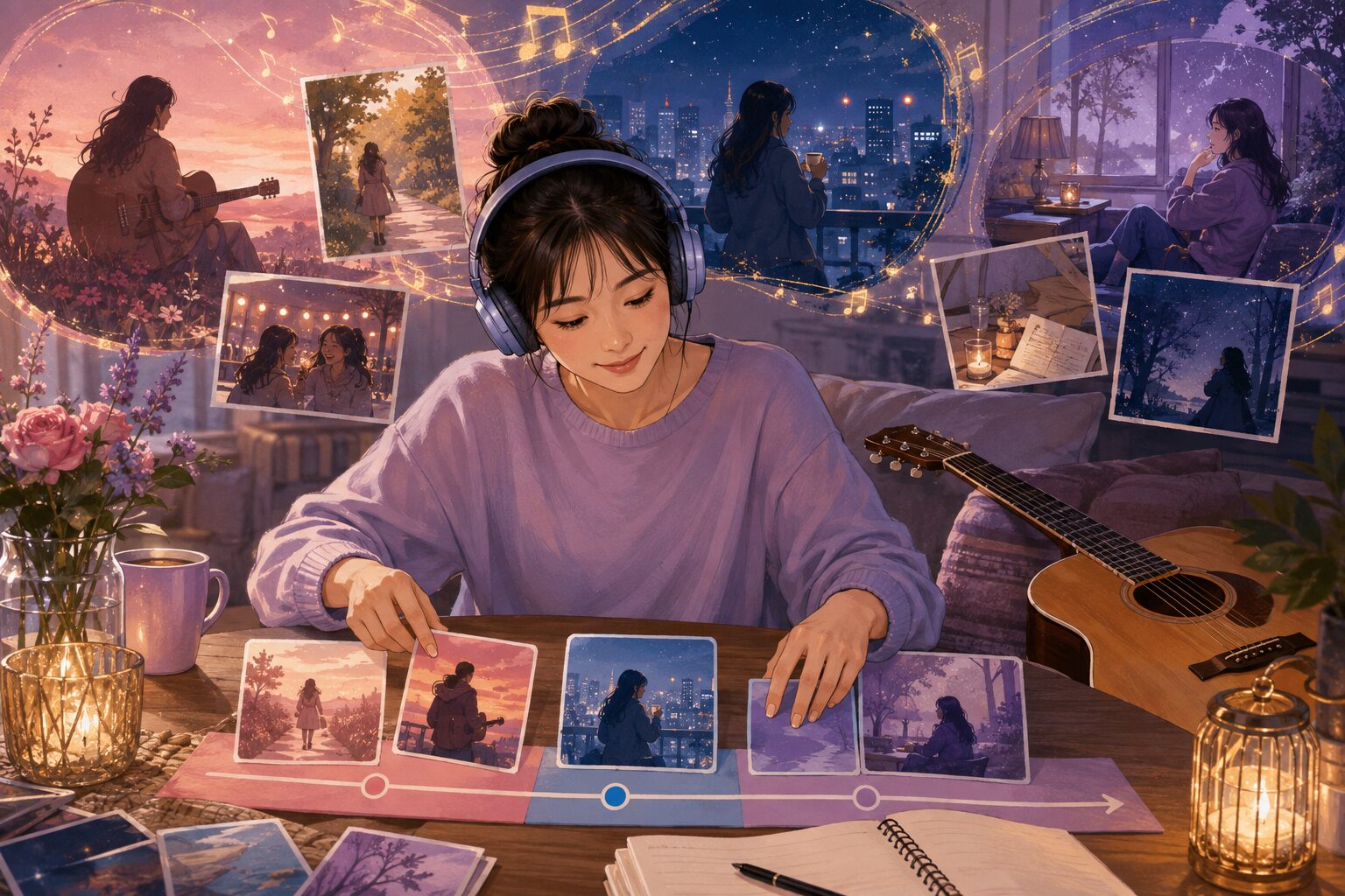 歌の物語と時制の流れを整理しながら学ぶ女性