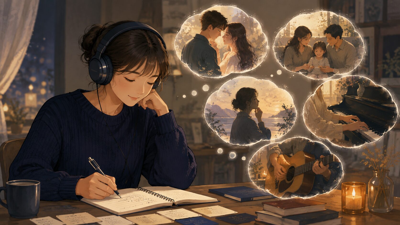 洋楽バラードで英語を学ぶイラスト