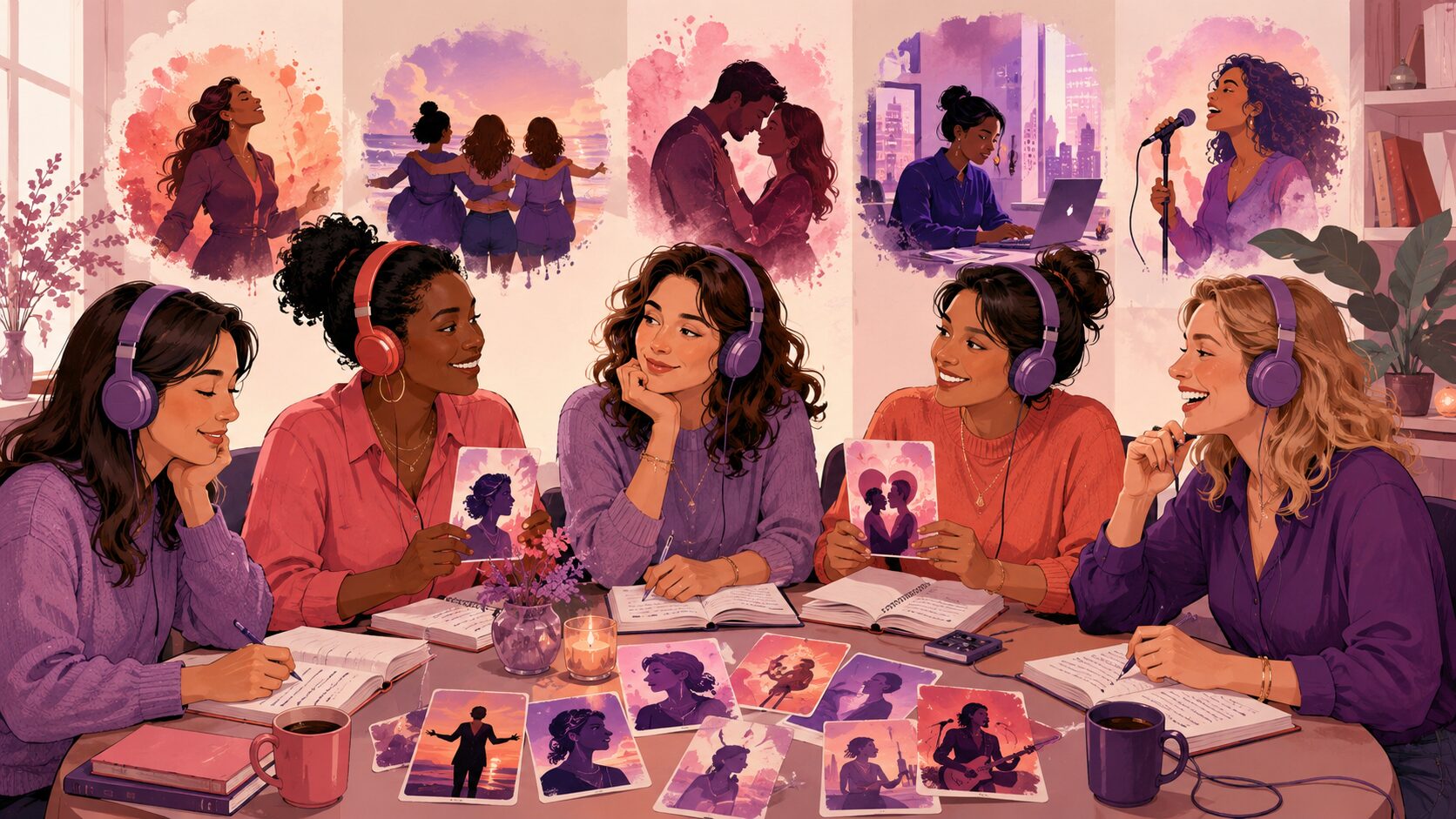 女性におすすめの洋楽で英語を学ぶイラスト