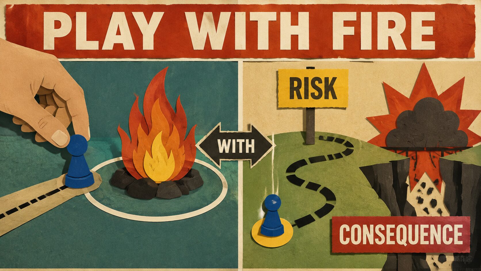 play with fireが危険な行為を表すイメージ