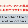 英語のプロが教えるone・the other・the others・another・othersの違いと意味を解説！