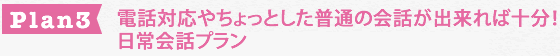 電話対応やちょっとした普通の会話が出来れば十分！日常会話プラン