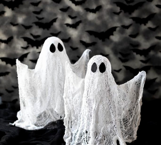 Spooky and Sweet: My First Cheesecloth Ghosts! by Laura