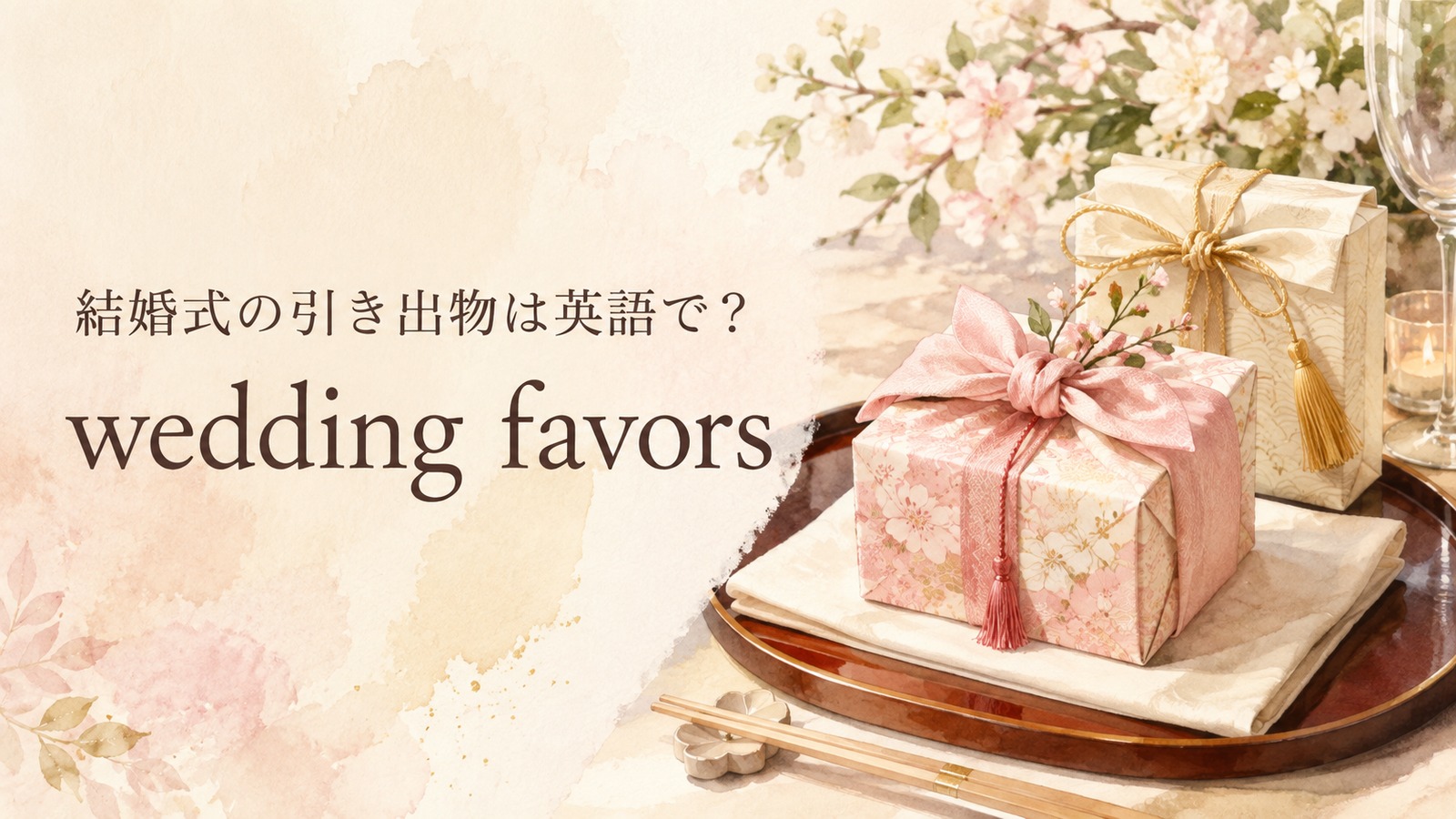 結婚式の引き出物を表す英語のアイキャッチ