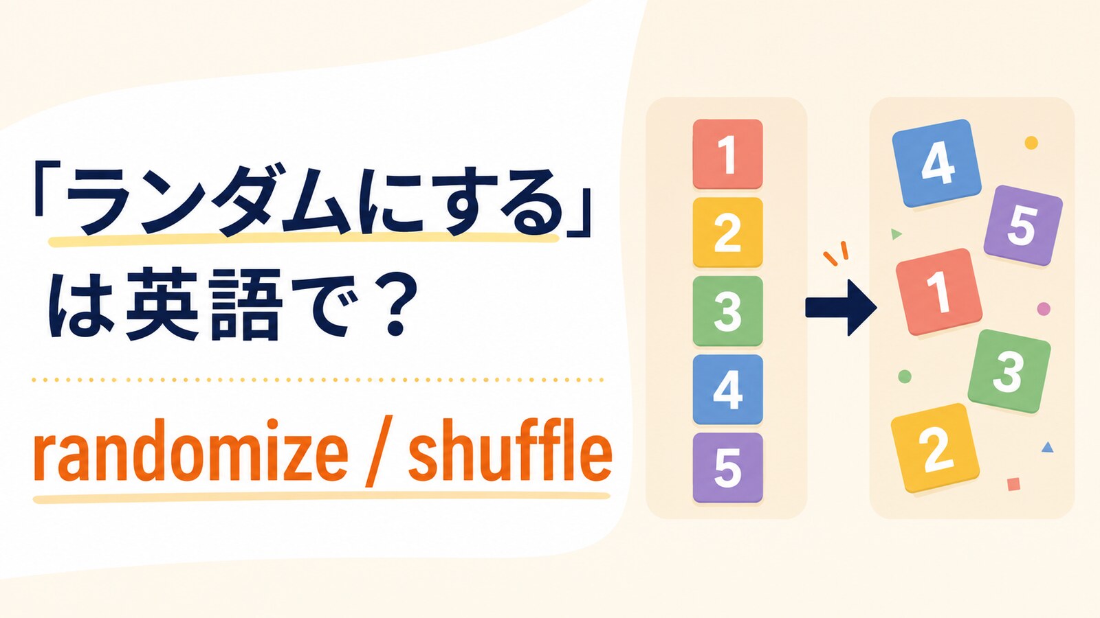 ランダムにするの英語表現と使い分け