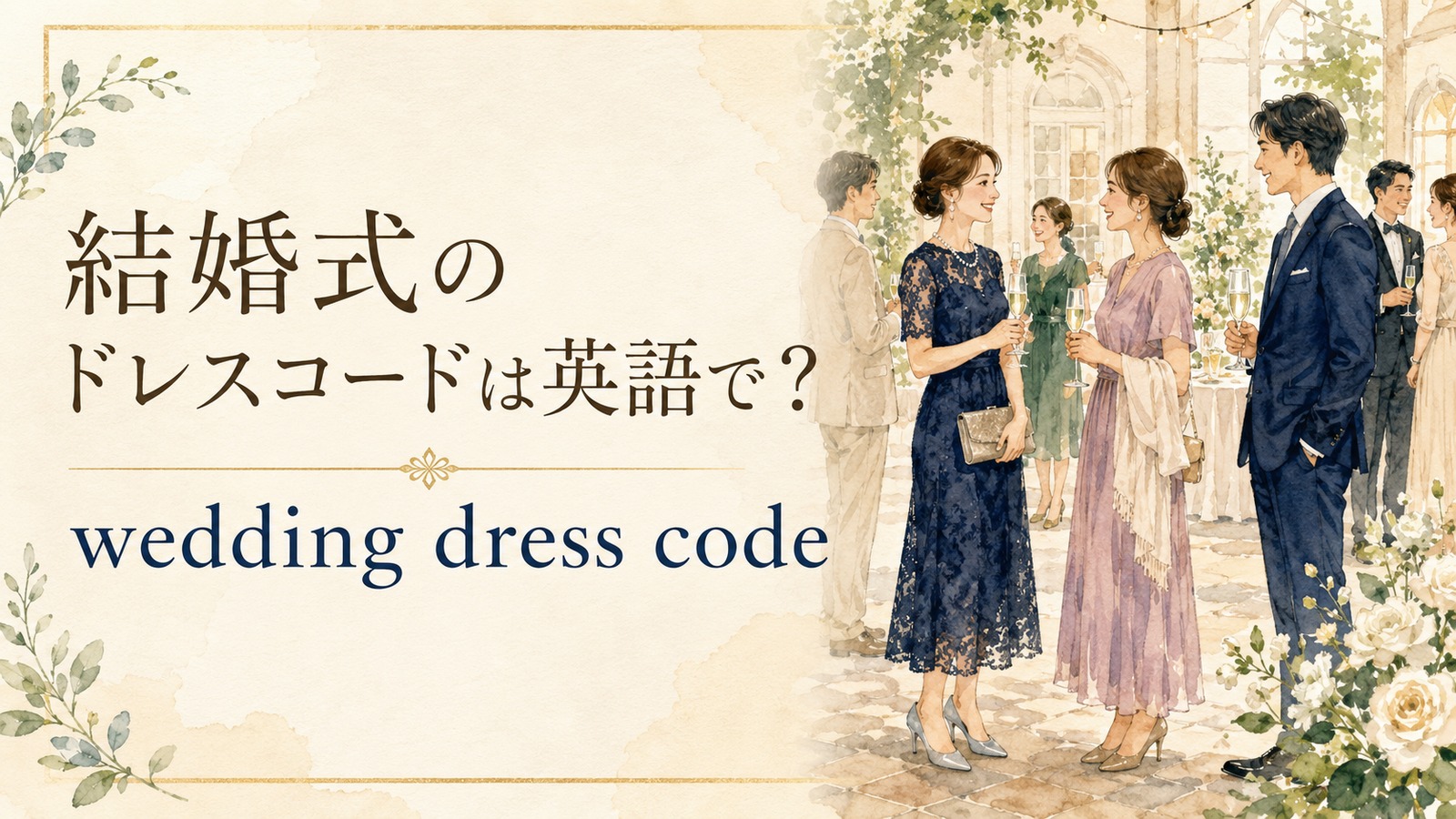 結婚式のドレスコードの英語表現を解説するアイキャッチ