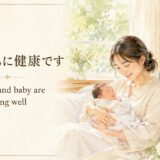 母子ともに健康ですはMother and baby are doing well