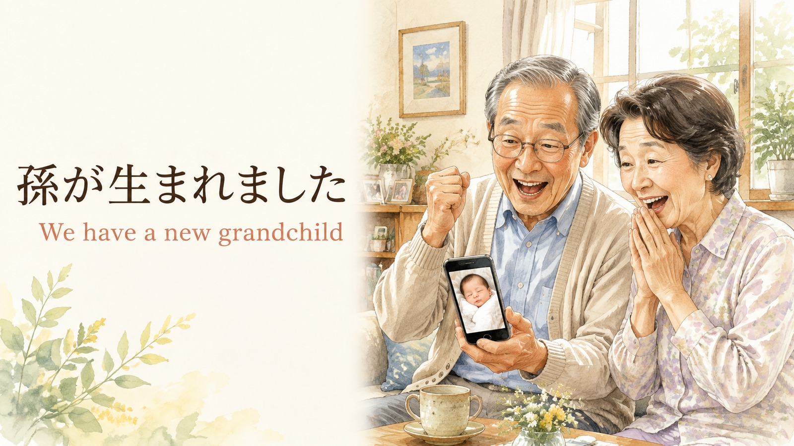 孫が生まれましたの英語表現を解説するアイキャッチ