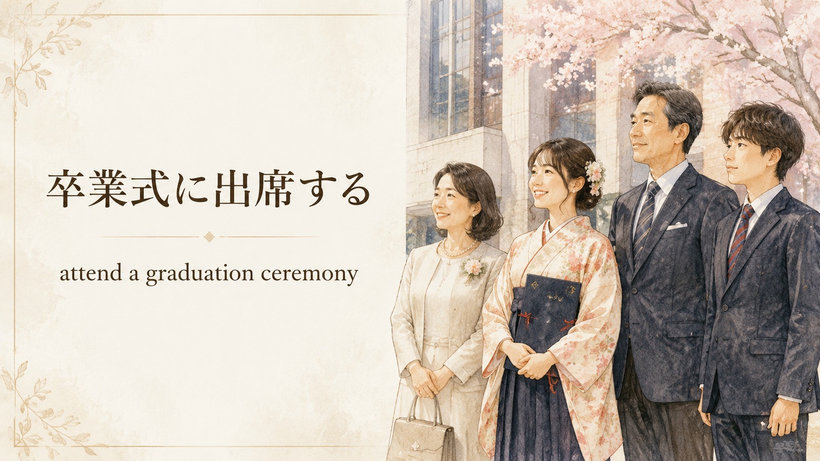 「卒業式に出席する」は英語で？attend graduation・ceremonyの自然な使い方