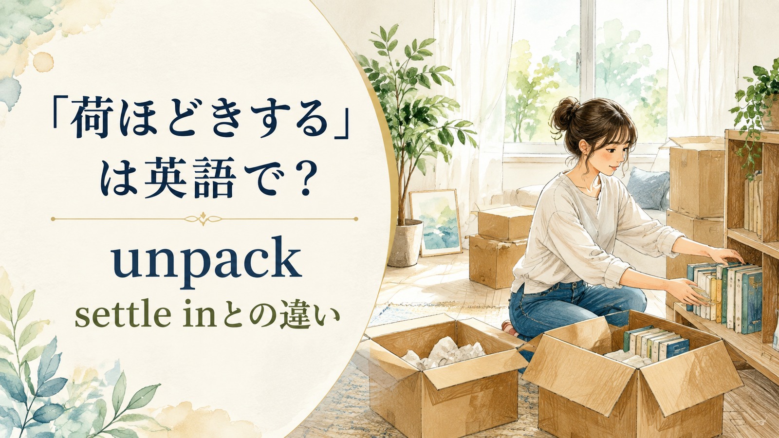 荷ほどきするの自然な英語表現