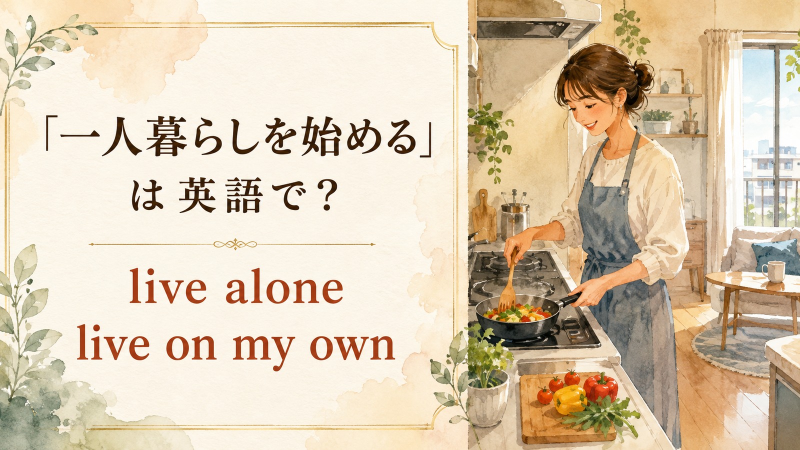 一人暮らしを始めるの自然な英語表現
