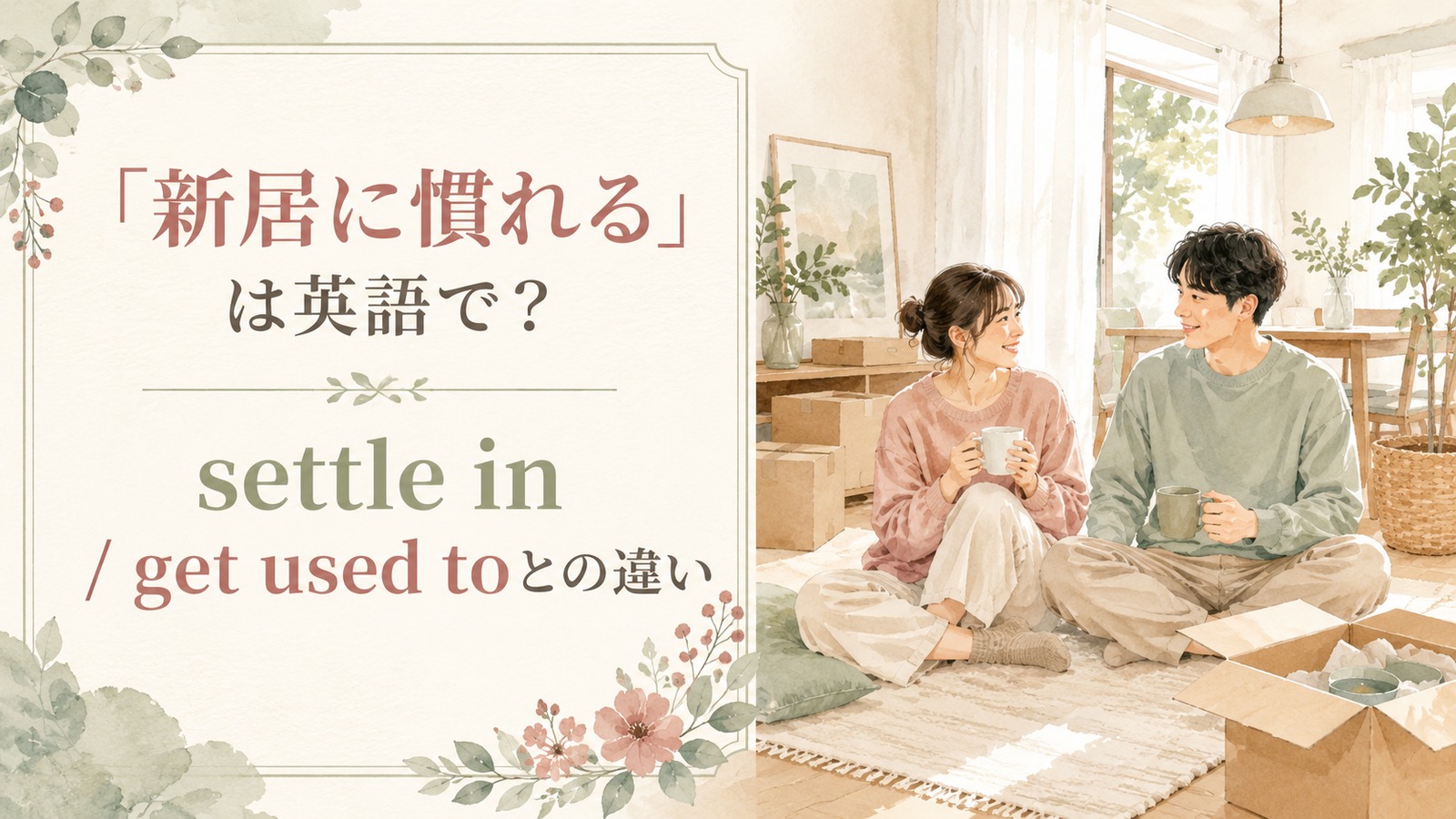 「新居に慣れる」は英語で？settle in・get used to the new placeの違い