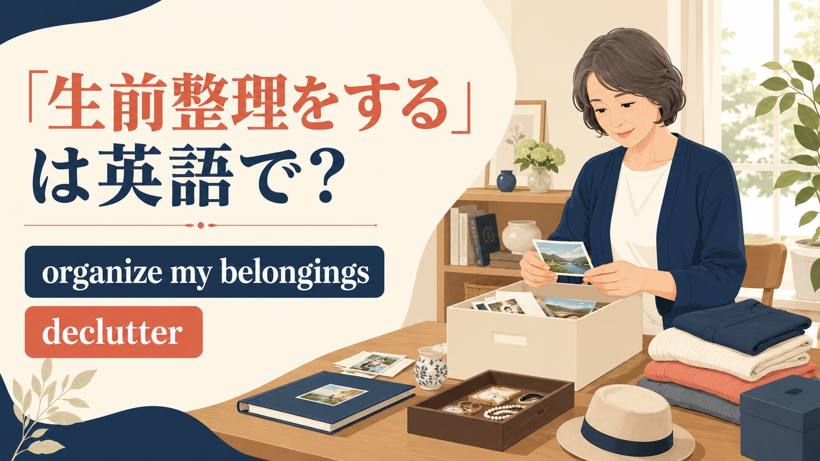 「生前整理をする」は英語で？declutter・organize my belongingsの違い
