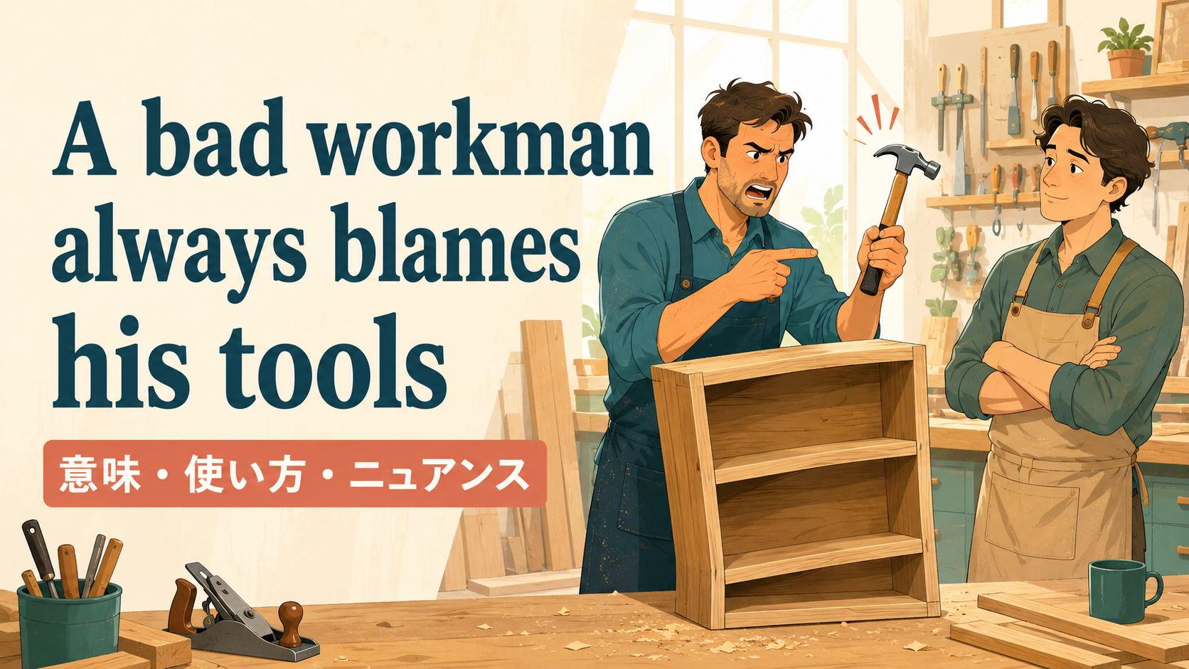 A bad workman always blames his toolsの意味は？使い方・ニュアンスと例文