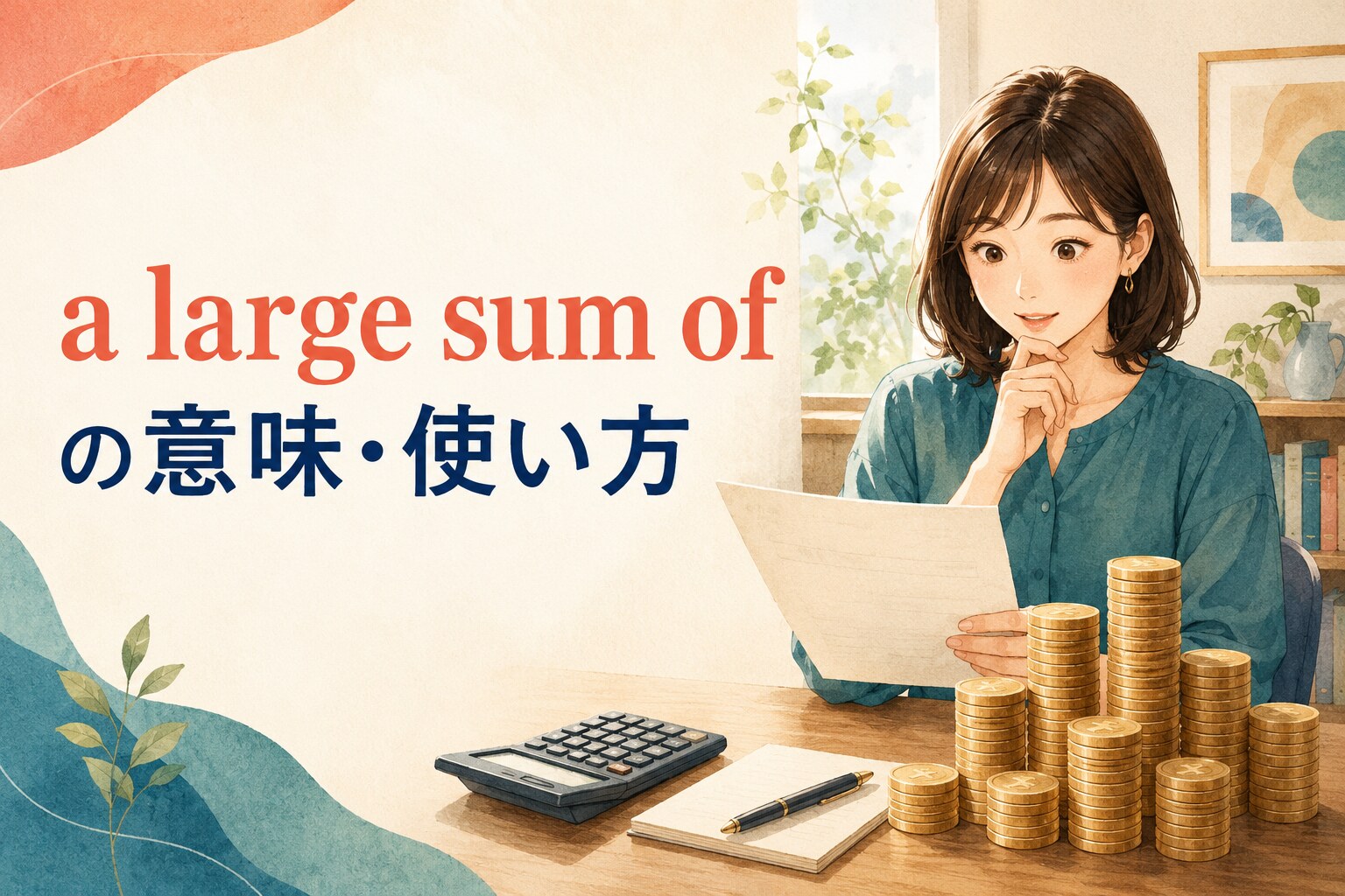 a large sum ofの意味は？large sums ofとの違い・使い方と例文