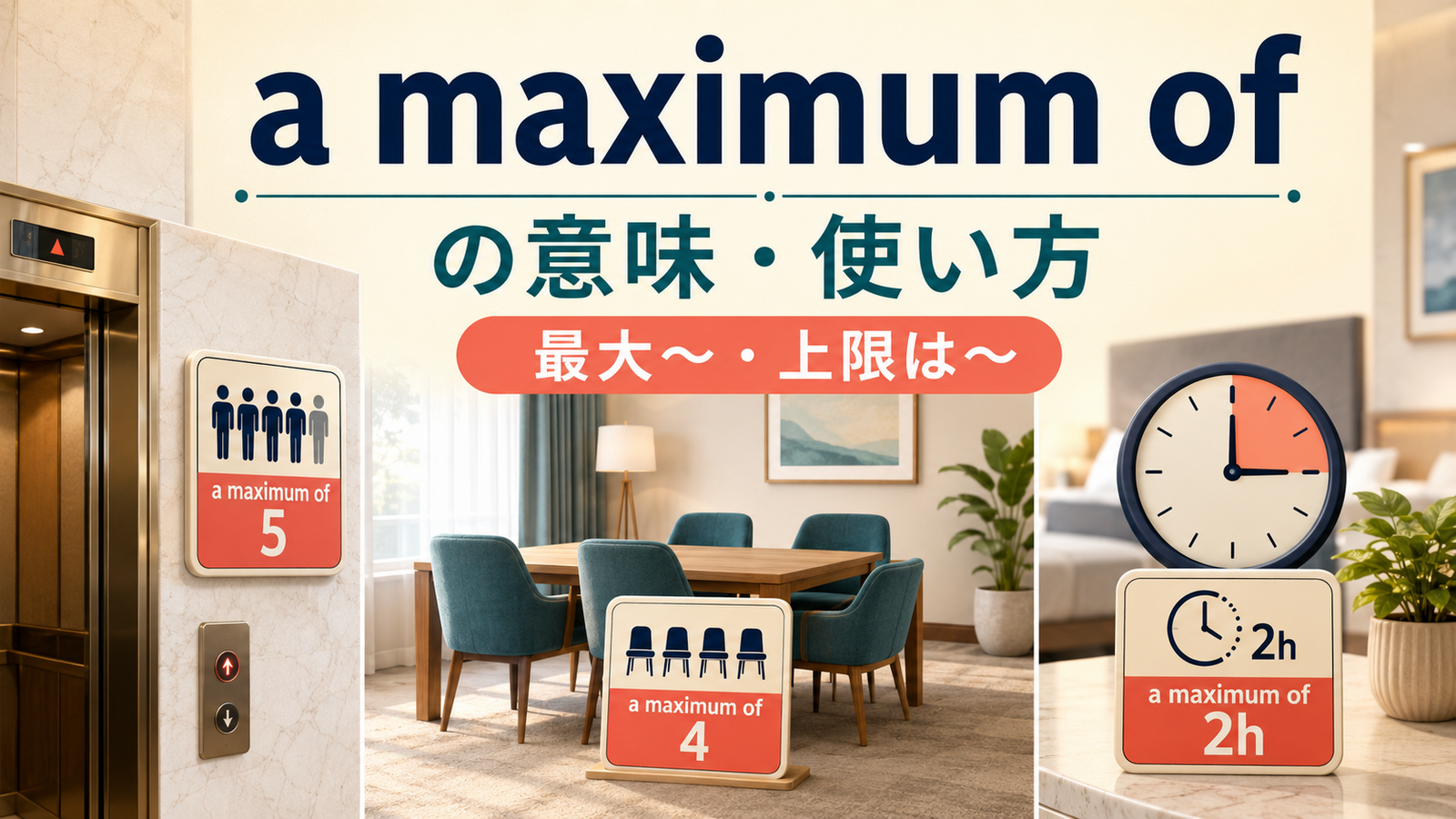 a maximum ofの意味と使い方を表すアイキャッチ画像