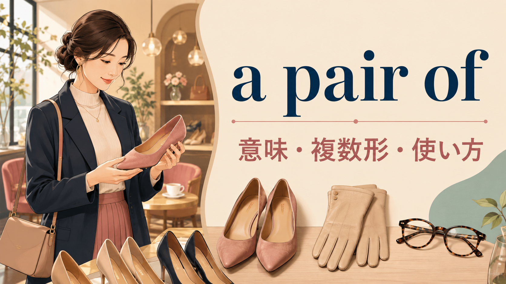 a pair ofの意味は？複数形・動詞の一致とshoes・pants・glassesの数え方