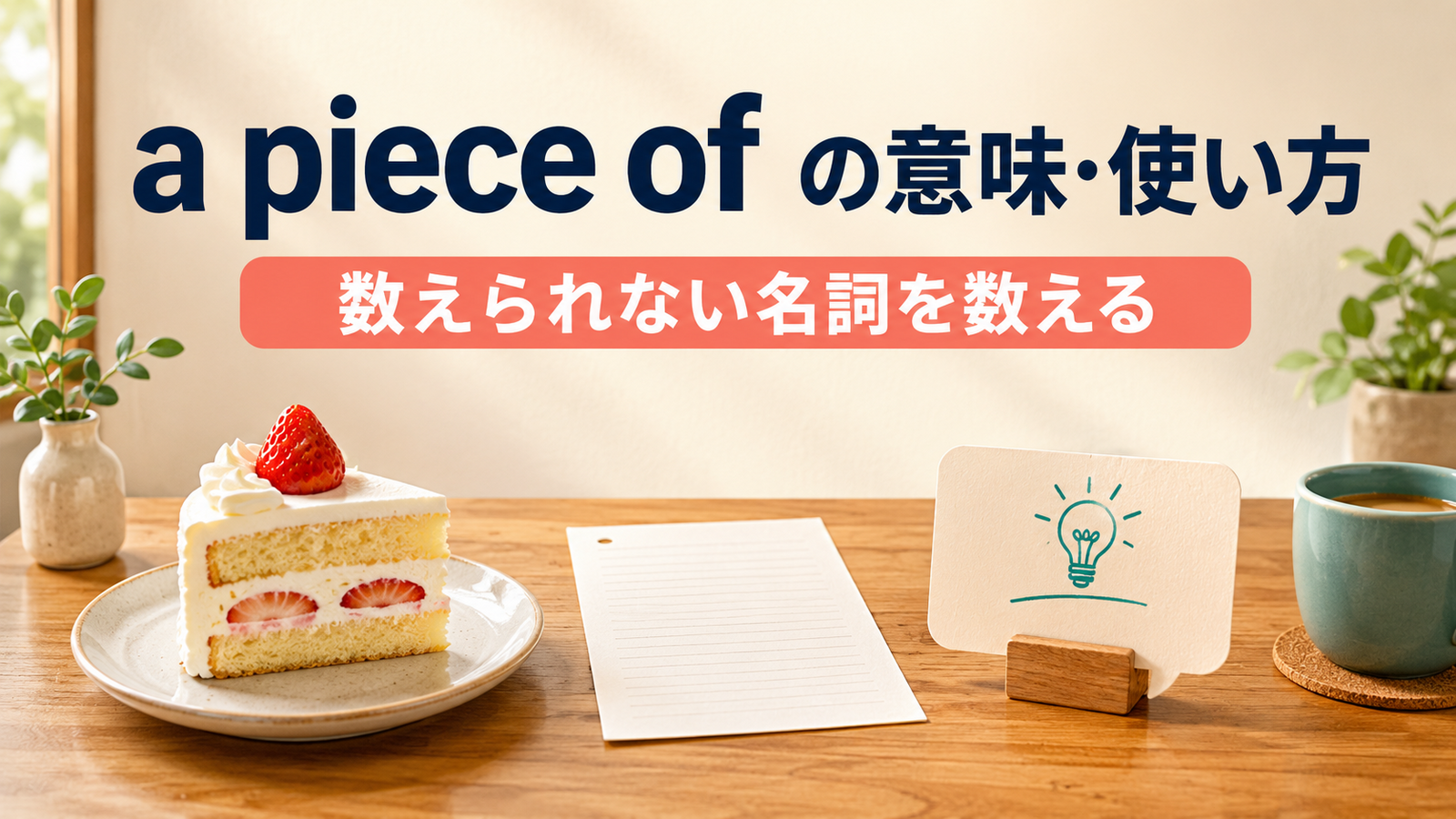 a piece ofの意味は？語順・使い方とpart・sliceとの違いを例文解説