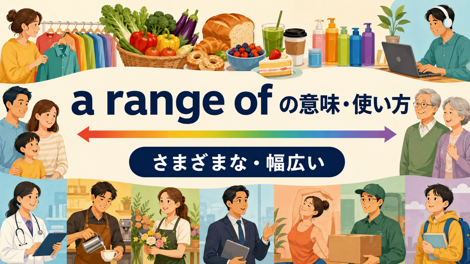 a range ofの意味は？使い方とa variety of・a number ofとの違い