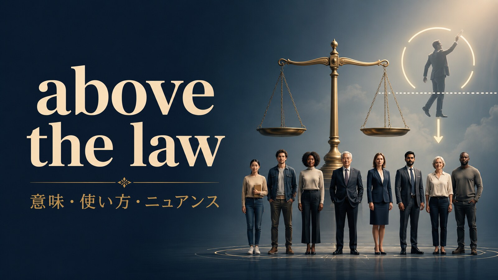 above the lawの意味・使い方・ニュアンスを解説するアイキャッチ画像