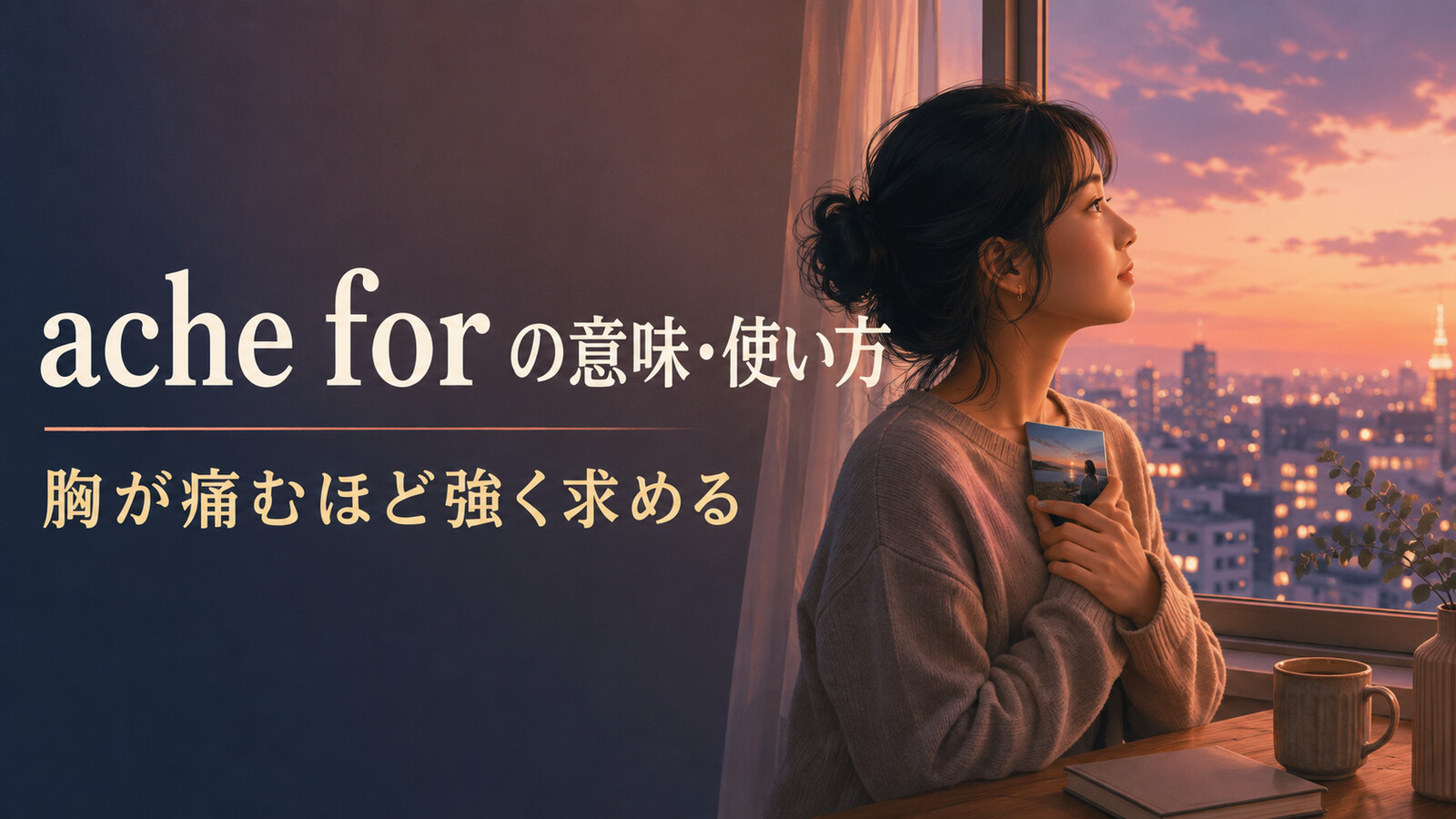 ache forの意味「胸が痛むほど強く求める」を表すアイキャッチ画像