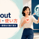 act outの意味「場面を演じる・感情を行動で表す」を示すアイキャッチ画像