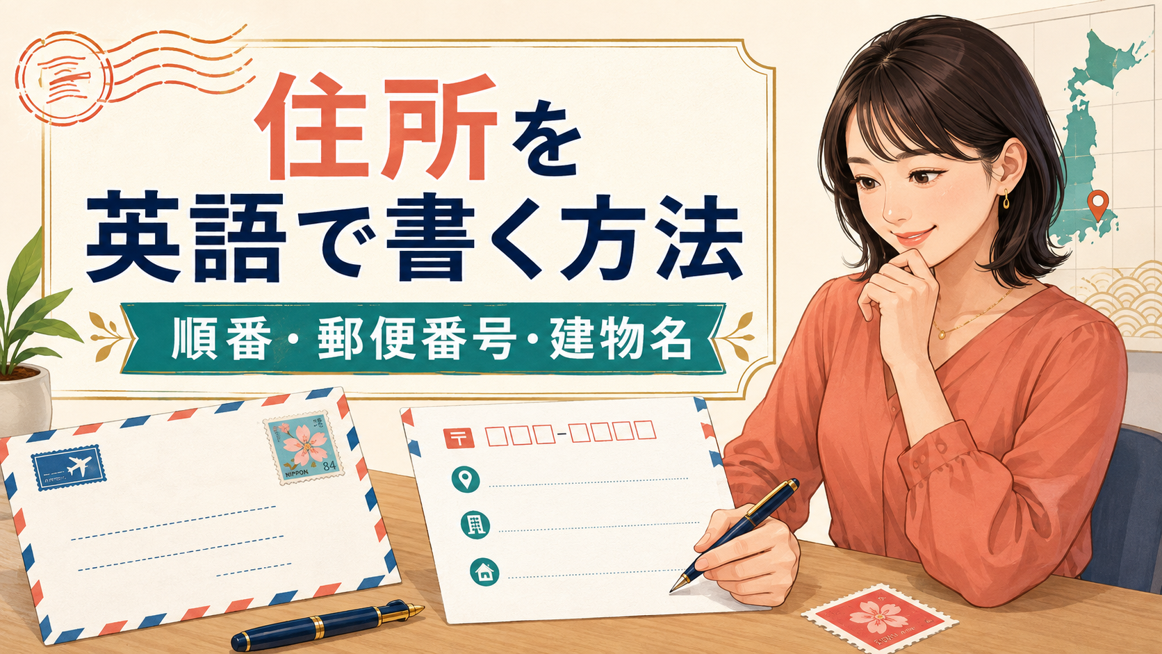 住所を英語で書く方法｜日本の住所の順番・郵便番号・建物名