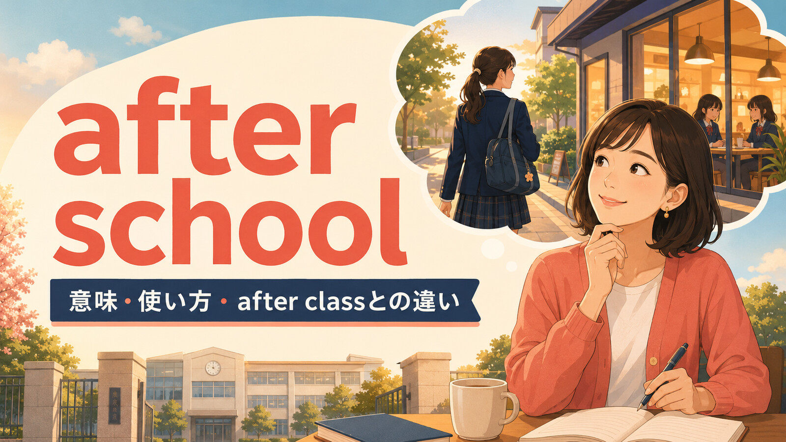 after schoolの意味は？after classとの違い・使い方・例文を解説