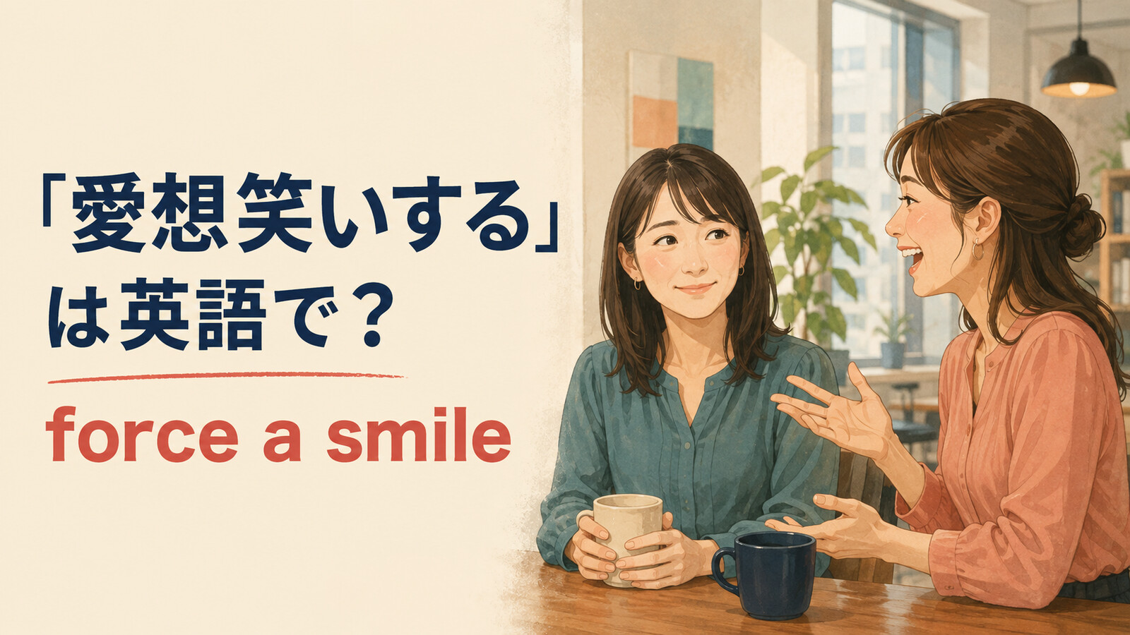 「愛想笑いする」は英語で?force a smileの使い方