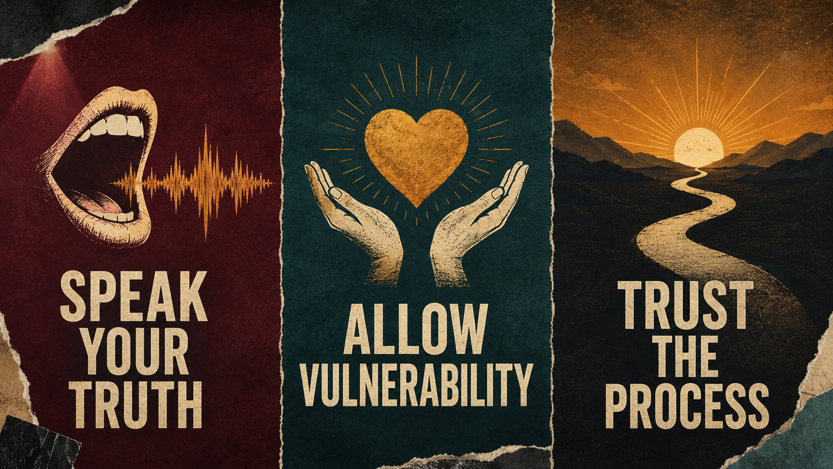 SPEAK YOUR TRUTH・ALLOW VULNERABILITY・TRUST THE PROCESS