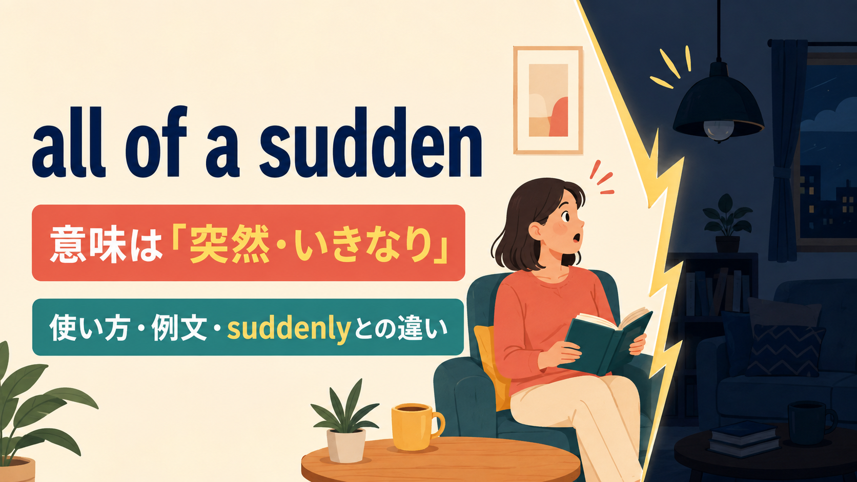 all of a suddenの意味は？suddenly・all at onceとの違いと使い方