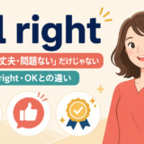 all rightの意味は大丈夫・問題ないだけではないと示すアイキャッチ画像