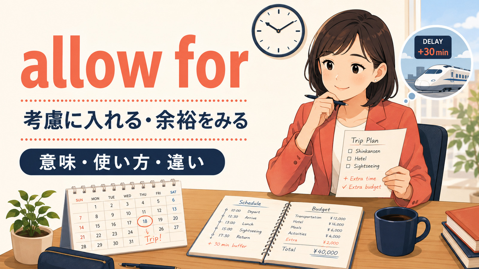allow forの意味・使い方・take into accountとの違い