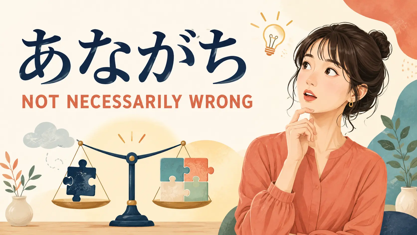 「あながち」は英語で？not necessarily wrong・not entirely wrongの違い