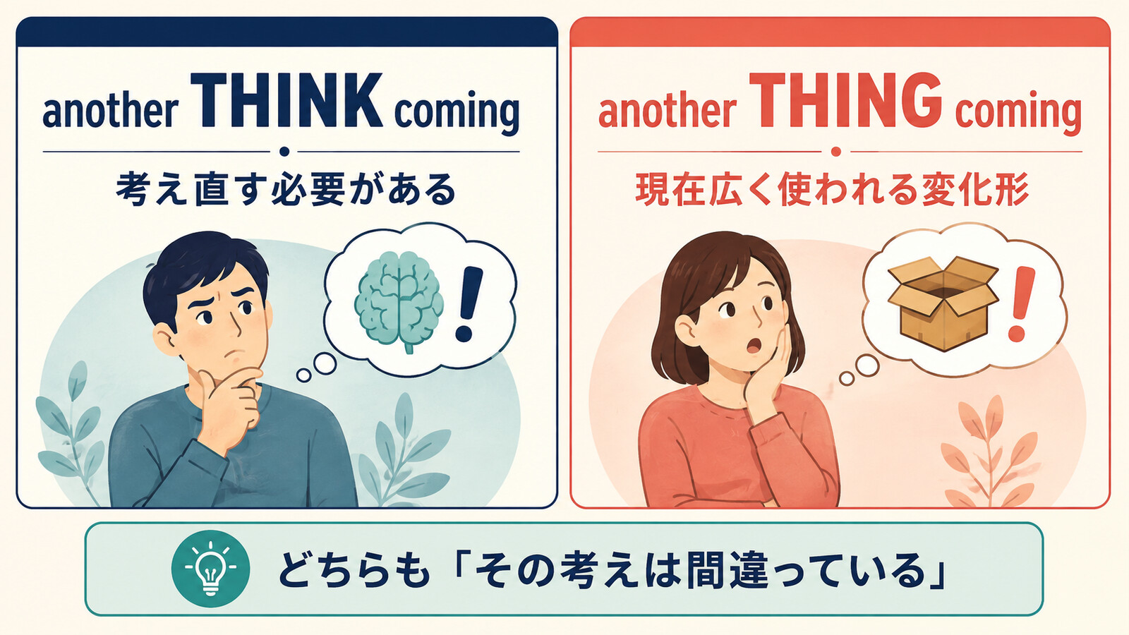another think comingとanother thing comingの違い