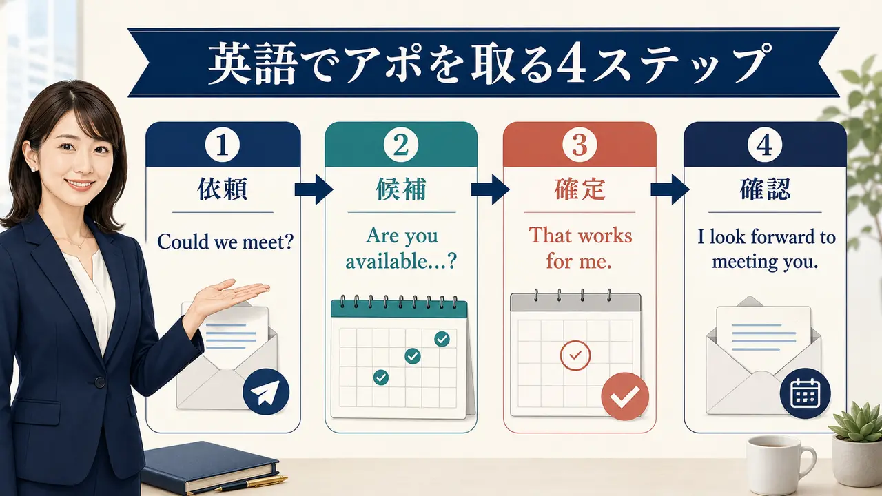 英語でアポを取る4ステップ 依頼・候補・確定・確認