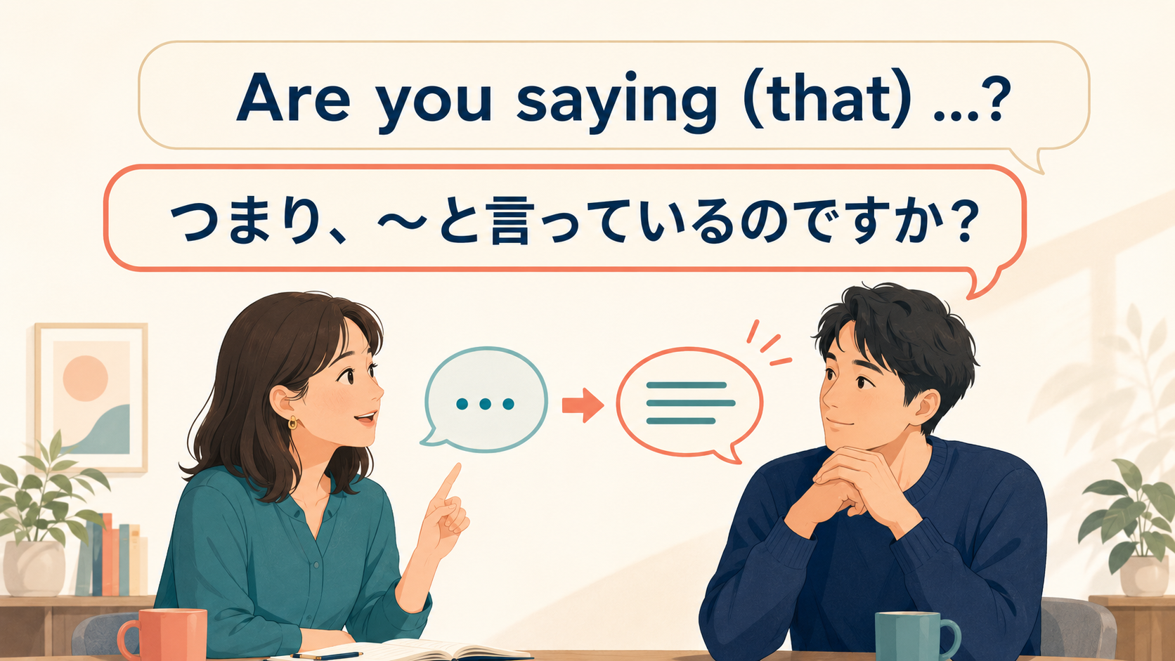 Are you saying (that) ...? つまり~と言っているのですか