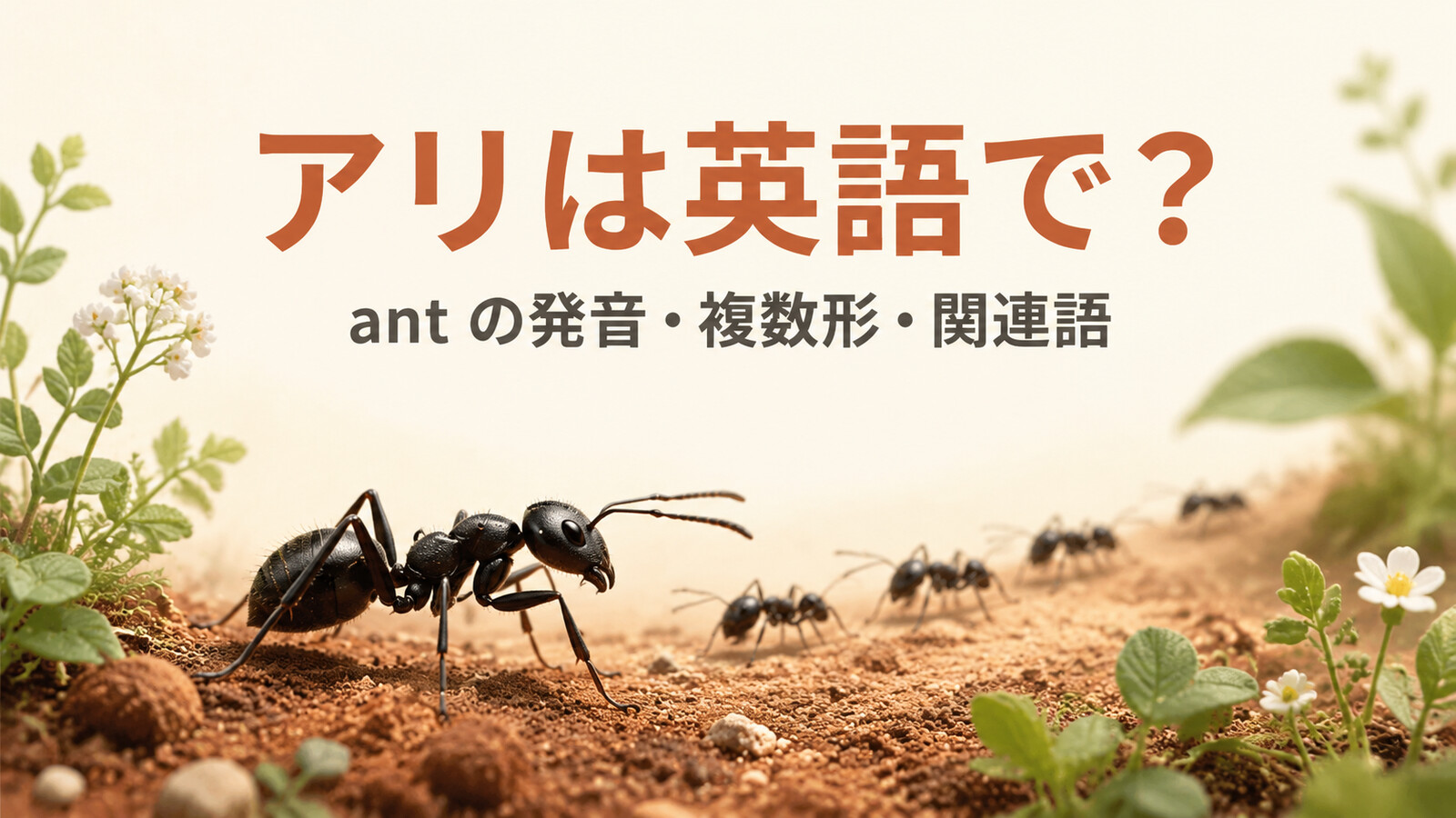 アリは英語でantと示したアイキャッチ