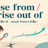 arise from・arise out ofの意味、使い方、result fromとの違いを解説するアイキャッチ画像