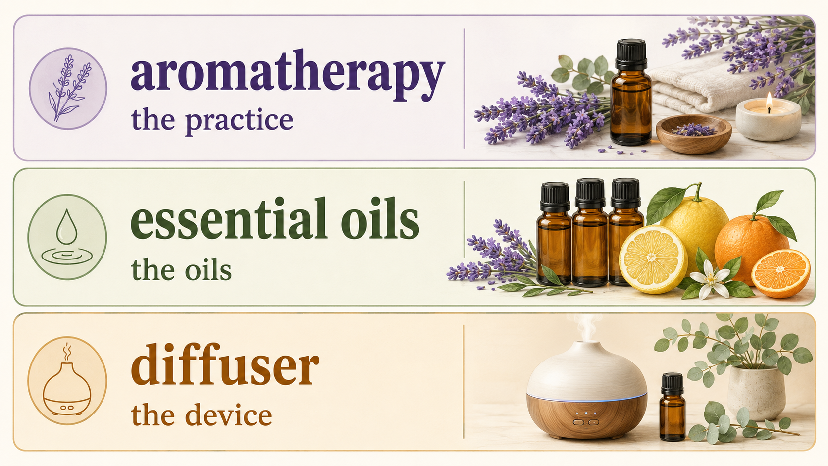 aromatherapy・essential oils・diffuserの英語表現