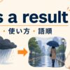 as a resultの意味・使い方・語順を解説するアイキャッチ