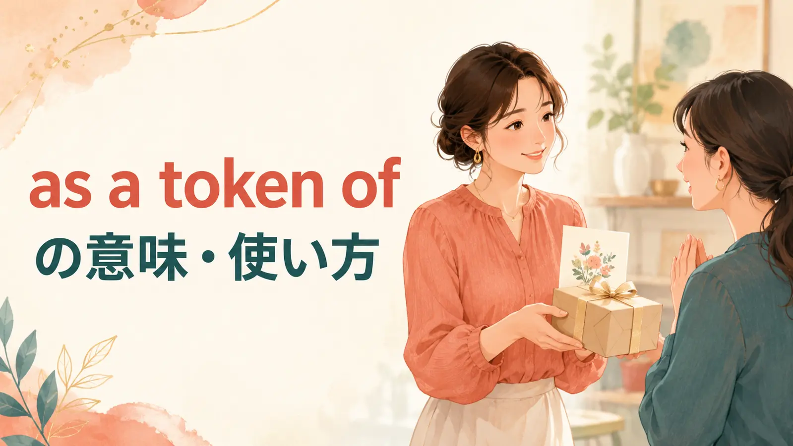 as a token ofの意味・使い方と「〜のしるしとして」を表すアイキャッチ